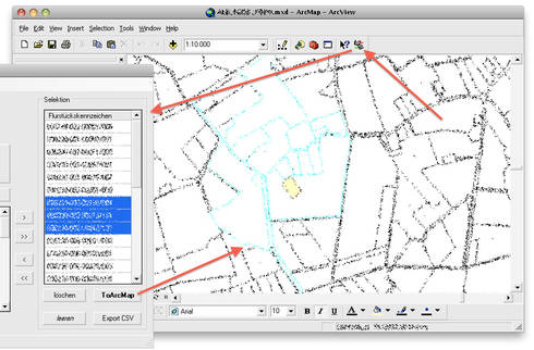 LiAv : Einfacher Austausch der Selektionen (Import und Export) mit ESRI ArcMap, dank vollst�ndiger Integration