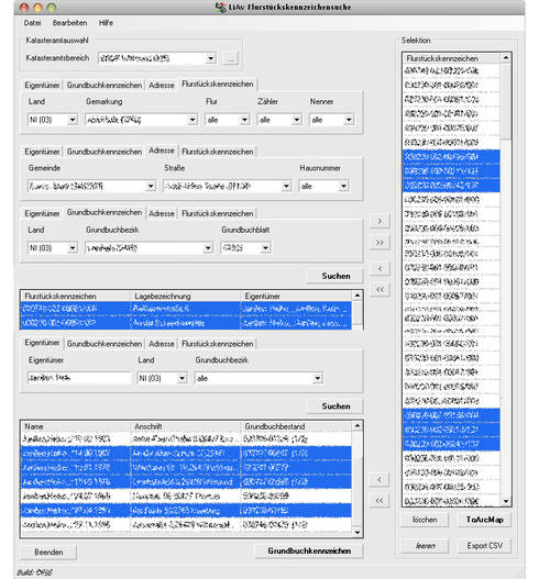 LiAv : Komfortable Suche nach Eigent�mern, Grundbuchkennzeichen, Adresse und/oder Flurst�ckskennzeichen